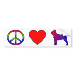 Peace Love Boston Terriers Bumper Sticker bumper stickers