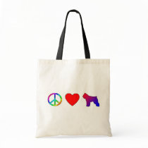Peace Love Bouvier des Flandres Canvas Bags