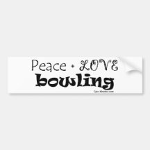 Peace Love Bowling Bumper Sticker