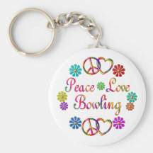 PEACE LOVE BOWLING KEY CHAIN