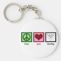 Peace Love Bowling Keychains