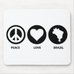 Peace Love Brazil Mouse Pads