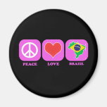 Peace Love Brazil Refrigerator Magnet