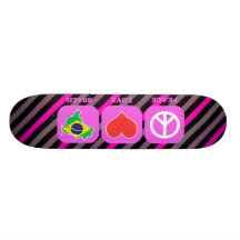 Peace Love Brazil Skate Board