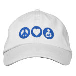 Peace Love Breastfeeding embroidered hats