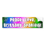 Peace Love Brittany Spaniels Bumper Sticker