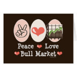 Peace Love Bull Market Blank Greeting Cards