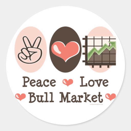 Peace Love Bull Market Stickers
