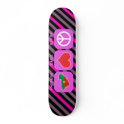 Peace Love Burkina Skate Board by coolcountry
