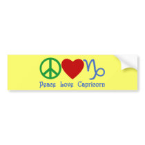 Peace Love Capricorn Zodiac Design Bumper Sticker