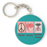 Peace Love Cardiac Nurse keychains
