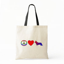 Peace Love Cardigan Welsh Corgis Bag