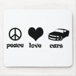 Peace Love Cars! Mouse Pad