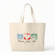 Peace Love Cat Tote Bag