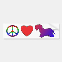 Peace Love Cesky Terriers Bumper Stickers