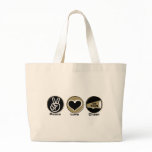 Peace Love Cheer Black/Gold bags