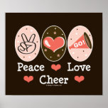 Peace Love Cheer Poster posters