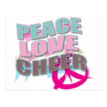 Peace, Love, Cheerleading Gifts Post Cards