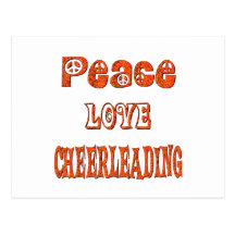 Peace Love Cheerleading Postcard