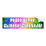 Peace Love Chinese Cresteds Bumper Sticker bumper stickers