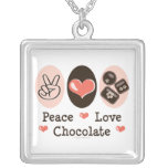 Peace Love Chocolate Necklace
