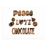 Peace Love Chocolate Post Card