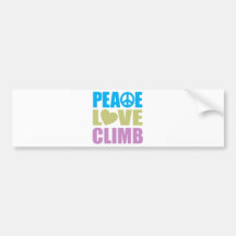 Peace Love Climb Bumper Sticker