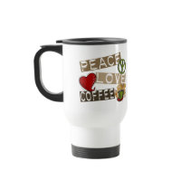 PEACE LOVE COFFEE 2 COFFEE MUGS
