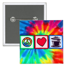 Peace, Love, Coffee Pins