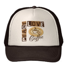 PEACE LOVE COFFEE TRUCKER HATS