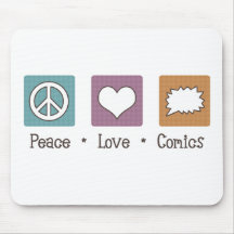 Peace Love Comics Mouse Pad