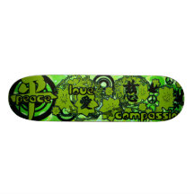 Peace-Love-Compassion-Kanji Custom Skate Board