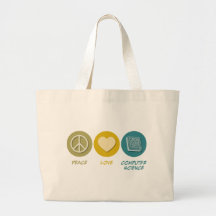 Peace Love Computer Science Canvas Bags