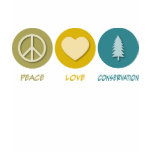 Peace Love Conservation t-shirts