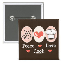 Peace Love Cook Button
