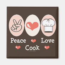 Peace Love Cook Magnet
