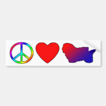 Peace Love Coton de Tulears Bumper Stickers