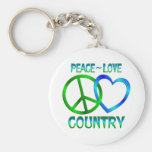 Peace - Love Country Keychain