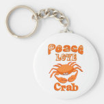 Peace Love Crab Keychain