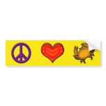 PEACE - LOVE - CRABS bumper stickers