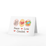 Peace Love Crochet Greeting Card