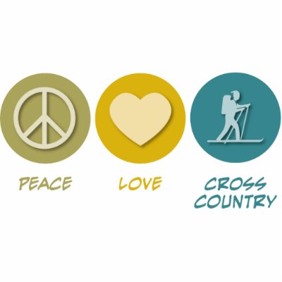 Peace Love Cross Country Skiing Acrylic Cut Outs by 1000suns