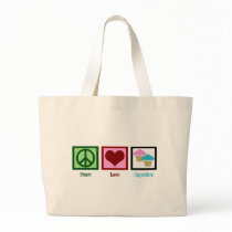 Peace Love Cupcakes Tote Bags