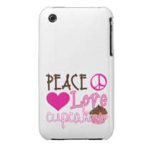 Peace, Love, Cupcakes Iphone 3 Cover