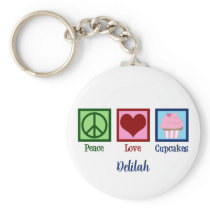 Peace Love Cupcakes Keychain