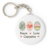 Peace Love Cupcakes Keychain