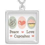 Peace Love Cupcakes Necklace