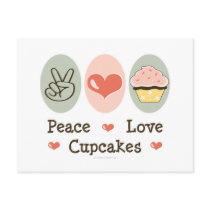 Peace Love Cupcakes Postcard