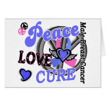 Peace Love Cure 2 Male Breast Cancer Cards