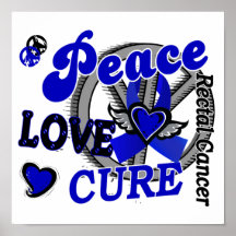 Peace Love Cure 2 Rectal Cancer / Anal Cancer Print